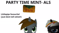 Size: 1920x1080 | Tagged: safe, artist:ports2005, oc, oc only, oc:littlepip, oc:velvet remedy, pony, unicorn, fallout equestria, 3d, angry, annoyed, duo, duo female, female, gmod, horn, looking up, mare, mint-als, simple background, unicorn oc, white background