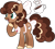 Size: 1829x1631 | Tagged: safe, artist:strawberry-spritz, oc, oc only, oc:lovely latte, earth pony, pony, g4, apron, bangs, base used, bow, brown coat, brown mane, brown tail, clothes, coat markings, colored hooves, commission, crack ship offspring, cream hooves, curly mane, curly tail, earth pony oc, eyelashes, facial markings, female, female oc, freckles, hair accessory, hair bow, hoof over mouth, hooves, long mane, long tail, magical lesbian spawn, mane accessory, mare, mare oc, offspring, open mouth, open smile, parent:cinnamon chai, parent:minty mocha, simple background, smiling, snip (coat marking), solo, standing, standing on three hooves, striped mane, striped tail, tail, tail accessory, tail bow, teal eyes, three quarter view, three toned mane, three toned tail, transparent background, white bow