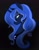 Size: 1004x1280 | Tagged: safe, artist:peachmichea, princess luna, alicorn, pony, g4, black background, bust, female, horn, mare, profile, signature, simple background, solo