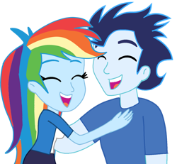 Size: 1279x1180 | Tagged: safe, artist:soarindasher10, rainbow dash, soarin', human, equestria girls, g4, eyes closed, female, happy, male, ship:soarindash, shipping, simple background, straight, transparent background