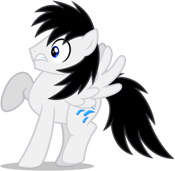 Size: 4071x3977 | Tagged: safe, artist:creedyboy124, oc, oc only, oc:shane park, pegasus, pony, male, pegasus oc, shocked, show accurate, simple background, solo, spread wings, stallion, stallion oc, transparent background, wings