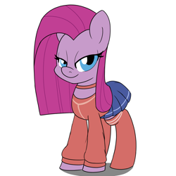 Size: 900x900 | Tagged: safe, artist:unitxxvii, pinkie pie, earth pony, pony, g4, choker, clothes, female, lidded eyes, looking at you, mare, pinkamena diane pie, shirt, skirt, solo, stockings, thigh highs