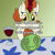 Size: 900x900 | Tagged: safe, artist:unitxxvii, autumn blaze, kirin, g4, alcohol, female, food, glass, hoof on chin, looking at you, smiling, smiling at you, solo, text, watermelon, wine, wine glass