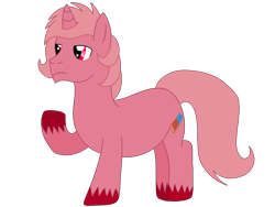 Size: 2160x1620 | Tagged: safe, artist:meghan12345, pony, unicorn, g4, battle for dream island, colored hooves, eraser (battle for dream island), hooves, horn, lidded eyes, male, ponified, raised hoof, simple background, solo, stallion, transparent background