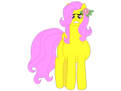 Size: 2160x1620 | Tagged: safe, artist:meghan12345, pegasus, pony, g4, angry, battle for dream island, female, flower, flower (battle for dream island), flower in hair, folded wings, mare, not posey bloom, ponified, simple background, solo, transparent background, wings