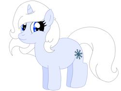 Size: 1032x774 | Tagged: safe, artist:meghan12345, pony, unicorn, g4, battle for dream island, cute, female, filly, foal, horn, ice cube (battle for dream island), ponified, simple background, smiling, solo, transparent background