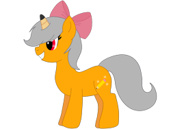 Size: 2160x1620 | Tagged: safe, artist:meghan12345, pony, unicorn, g4, battle for dream island, bow, colored horn, female, hair bow, horn, mare, pencil (battle for dream island), ponified, simple background, smiling, solo, transparent background