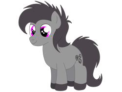 Size: 2160x1620 | Tagged: safe, artist:meghan12345, earth pony, pony, g4, battle for dream island, colored hooves, colt, foal, hooves, male, ponified, rocky (battle for dream island), simple background, smiling, solo, transparent background