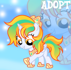 Size: 1106x1092 | Tagged: safe, artist:vi45, oc, oc only, alicorn, pony, adoptable, alicorn oc, base used, crown, eyelashes, female, female oc, filly, filly oc, foal, folded wings, gradient background, gradient mane, gradient tail, hoof shoes, horn, jewelry, looking down, orange eyes, peytral, princess shoes, raised hoof, regalia, smiling, solo, standing, standing on three hooves, tail, three quarter view, three toned mane, three toned tail, unicorn horn, white coat, wings, zoom layer