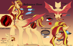 Size: 5500x3500 | Tagged: safe, artist:krissstudios, oc, oc:nixy, bat pony, pony, female, hybrid wings, mare, reference sheet, solo, wings