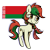 Size: 744x739 | Tagged: safe, artist:brella, oc, oc only, earth pony, pony, belarus, braid, chest fluff, drop shadow, earth pony oc, looking away, nation ponies, national flag, ponified, simple background, smiling, solo, standing, tail, three quarter view, transparent background, two toned mane, two toned tail