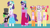 Size: 2099x1189 | Tagged: safe, artist:eli-j-brony, apple bloom, rarity, scootaloo, spike, sweetie belle, twilight sparkle, dragon, earth pony, pegasus, unicorn, anthro, a canterlot wedding, g4, my little pony: friendship is magic, bridesmaid, bridesmaid dress, clothes, cutie mark crusaders, dancing, dress, female, filly, floral head wreath, flower, flower girl, flower girl dress, foal, hat, horn, looking at each other, looking at someone, male, mare, ship:sparity, shipping, smiling, smiling at each other, straight, suit, top hat, tuxedo, winged spike, wings