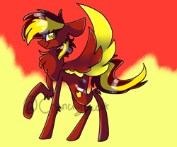 Size: 1024x854 | Tagged: safe, artist:beeshoneymiik, oc, oc only, pegasus, pony, male, multicolored hair, solo, stallion, wings