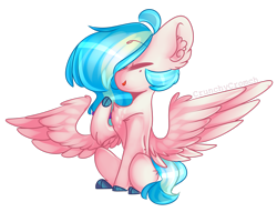 Size: 2803x2140 | Tagged: safe, artist:beeshoneymiik, oc, oc only, pegasus, pony, female, mare, multicolored hair, simple background, solo, transparent background, wings