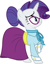 Size: 3000x3819 | Tagged: safe, artist:cloudy glow, rarity, pony, unicorn, g4, clothes, dress, female, glasses, horn, mare, schoolmarm rarity, simple background, solo, transparent background, vector