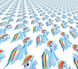 Size: 735x648 | Tagged: safe, artist:6bluegirl6, rainbow dash, pegasus, pony, g4, 3d, 3d wallpaper, female, multicolored hair, open mouth, rainbow hair, simple background, solo, white background, wings