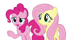 Size: 1280x720 | Tagged: safe, edit, edited screencap, screencap, fluttershy, pinkie pie, earth pony, pegasus, g4, female, not a vector, simple background, transparent background