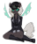 Size: 800x950 | Tagged: safe, artist:imjustpage, oc, oc only, oc:kitu elder, changeling, changeling queen, anthro, equestria at war mod, boots, cap, changeling oc, clothes, coat, digital art, eyelashes, fangs, female, gray coat, hat, horn, legs, lipstick, peaked cap, shoes, simple background, solo, tail, transparent background, uniform, uniform hat, white mane