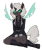 Size: 800x950 | Tagged: safe, artist:imjustpage, oc, oc only, oc:kitu elder, changeling, changeling queen, anthro, equestria at war mod, boots, clothes, coat, eyelashes, fangs, female, gray coat, horn, legs, lipstick, shoes, simple background, solo, tail, transparent background, uniform, white mane