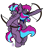 Size: 1438x1639 | Tagged: safe, artist:minty joy, oc, oc only, oc:cloud twist, alicorn, bat pony, bat pony alicorn, unicorn, back to back, bat wings, bipedal, bow, chest fluff, ear fluff, female, horn, looking at each other, looking at someone, male, mare, mare oc, ready to fight, shoulder fluff, simple background, smiling, stallion, stallion oc, transparent background, underhoof, wings