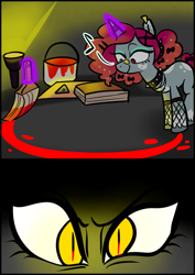 Size: 1240x1754 | Tagged: safe, artist:jully-park, oc, oc only, oc:ailee hatter, oc:ella evans, pony, comic:how i meet my chaotic friends, comic, magic