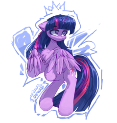 Size: 3943x4118 | Tagged: safe, artist:jfrxd, twilight sparkle, alicorn, pony, unicorn, g4, cheek fluff, chest fluff, female, floppy ears, fluffy, horn, mare, simple background, solo, twilight sparkle (alicorn), white background