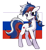 Size: 1135x1239 | Tagged: safe, artist:brella, oc, oc:marussia, earth pony, pony, bow, earth pony oc, female, mare, nation ponies, national flag, ponified, russia, simple background, solo, standing, transparent background