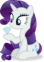 Size: 3028x4286 | Tagged: safe, artist:anime-equestria, rarity, pony, unicorn, g4, diamond, eyeshadow, female, horn, makeup, mare, simple background, sitting, smiling, solo, transparent background, vector