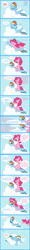 Size: 900x7490 | Tagged: safe, pinkie pie, rainbow dash, earth pony, pegasus, g4, cake, cloud, comic, food, text