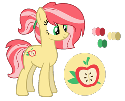 Size: 877x708 | Tagged: safe, artist:izzakenna, oc, earth pony, pony, female, magical lesbian spawn, mare, offspring, parent:applejack, parent:fluttershy, parents:appleshy, simple background, solo, transparent background