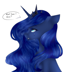 Size: 1900x1900 | Tagged: safe, artist:fae-core, artist:shirooxs, princess luna, pony, g4, crying, simple background, solo, transparent background