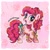 Size: 1462x1462 | Tagged: safe, artist:dariarchangel, part of a set, pinkie pie, earth pony, pony, g4, 3d cutie mark, :d, alternate design, blue eyes, bow, bracelet, candy, confetti, curly hair, curly mane, curly tail, cute, diapinkes, female, flower, food, hairclip, heart, heart blush, jewelry, lollipop, mare, necklace, open mouth, open smile, passepartout, patterned background, pink coat, pink hair, pink mane, pink tail, ponk, raised hoof, redesign, shortie, smiley face, smiling, solo, standing, standing on three hooves, star hairpin, stars, sticker, sweets, tail, tail bow, traditional art