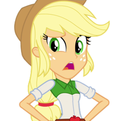 Size: 2000x2000 | Tagged: safe, edit, edited screencap, editor:cutler1228, screencap, applejack, human, equestria girls, g4, background removed, female, not a vector, simple background, solo, transparent background