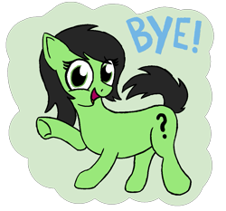 Size: 1063x990 | Tagged: safe, artist:cocacola1012, oc, oc:filly anon, earth pony, pony, bye, female, filly, meme, ponified meme