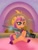 Size: 768x1024 | Tagged: safe, artist:ticonderoka, sunny starscout, earth pony, g5, assault rifle, belly, crystal brighthouse, female, gun, hoof heart, indoors, leg hold, long mane, mane stripe sunny, mare, rifle, sitting, solo, underhoof, unshorn fetlocks, upside-down hoof heart, weapon