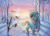 Size: 1000x713 | Tagged: safe, artist:fomminator, lyra heartstrings, bird, bullfinch, pony, unicorn, g4, clothes, forest, horn, nature, outdoors, scarf, smiling, snow, solo, tree, winter, winter boots