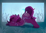 Size: 3332x2413 | Tagged: safe, artist:itssim, oc, oc only, oc:plexa, earth pony, pony, ass up, butt, dock, ear fluff, earth pony oc, eyes closed, face down ass up, female, leg fluff, mare, plot, solo, stretching, tail, unshorn fetlocks