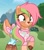 Size: 1220x1376 | Tagged: safe, artist:cstrawberrymilk, oc, oc only, oc:azalea, deer, deer pony, hybrid, original species, base used, blaze (coat marking), blue sky, blue socks, bow, brown hooves, camping, clothes, coat markings, colored eartips, colored hooves, colored nose, day, deer tail, doe, eyelashes, facial markings, female, female oc, green eyes, hair tie, hoof boots, hooves, long hair, long mane, long socks, looking at you, mane tie, outdoors, pink bow, ponytail, raised hoof, screencap background, shiny hooves, shirt, show accurate, smiling, smiling at you, socks, socks (coat markings), solo, tail, tail accessory, tail bow, tail markings, three quarter view, tied hair, tied mane, two toned mane