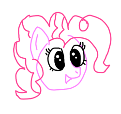 Size: 396x372 | Tagged: safe, artist:jakusi, pinkie pie, earth pony, g4, bust, female, happy, mare, portrait, sketch, solo