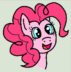 Size: 673x685 | Tagged: safe, artist:jakusi, pinkie pie, earth pony, pony, g4, bust, female, happy, mare, open mouth, open smile, portrait, smiling, solo