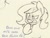 Size: 889x677 | Tagged: safe, artist:unitxxvii, oc, oc only, oc:filly anon, earth pony, pony, dialogue, female, filly, foal, hoof on chin, implied pinkie pie, monochrome, pen drawing, solo, traditional art