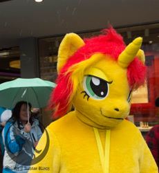 Size: 3174x3456 | Tagged: safe, artist:atalonthedeer, sunset shimmer, g4, fursuit, irl, outdoors, photo, ponysuit