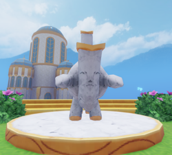 Size: 814x736 | Tagged: safe, g5, my little pony: bridlewood rp, official, game, game screencap, no pony, not an edit, outdoors, roblox, statue, wat, wtf, zephyr heights