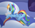 Size: 2452x1940 | Tagged: safe, artist:dusthiel, rainbow dash, pegasus, pony, g4, bed, book, butt, concave belly, dock, featureless crotch, female, folded wings, indoors, lying down, lying on bed, mare, on bed, plot, prone, rainbow dash's bedroom, rainbow dash's house, reading, slender, smiling, solo, sploot, tail, thin, underhoof, wings