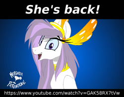 Size: 1280x1000 | Tagged: safe, oc, oc:athena (shawn keller), pegasus, pony, guardians of pondonia, looking at you, screenshots, solo, youtube link