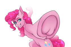 Size: 1500x1000 | Tagged: safe, artist:serodart, pinkie pie, earth pony, pony, g4, hooves, looking at you, meme, smiling, smiling at you, solo