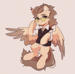 Size: 1282x1267 | Tagged: safe, oc, oc only, oc:dima, pegasus, pony, clothes, glasses, solo, suit