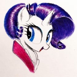 Size: 2118x2117 | Tagged: safe, anonymous artist, rarity, pony, g4, solo, traditional art