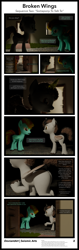 Size: 2550x8100 | Tagged: safe, artist:seismic-arts, lightning dust, scootaloo, oc, alicorn, pegasus, pony, comic:broken wings, g4, 3d, blender, comic