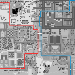 Size: 800x800 | Tagged: safe, oc, oc:harmony star, harmonycon, pony town, dallas, dallas area rapid transit, dallas union station, dart light rail, harmonycon 2025, justin canyon, ledbetter, map, minimap, no pony, parker road, pony town events, railroad, railroad map, texas, trinity river, westmoreland, white rock